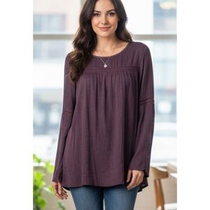 Hannah Lightweight Purple Bell sleeve blouse Size XL